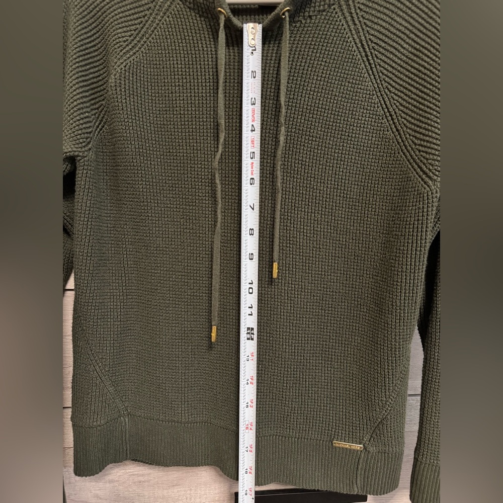 Michael Kors Women's olive Green Knit hoodie - Picture 3 of 9